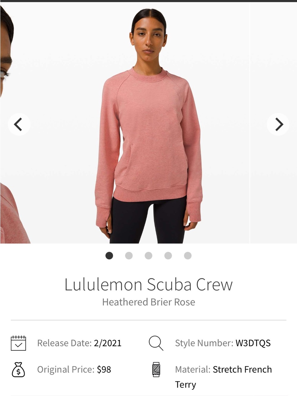lululemon athletica Scuba Crew in Heathered Rose